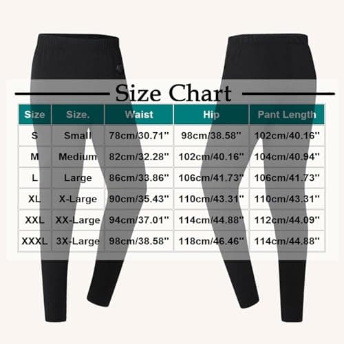 Heated Leggings with Multi-Zone Heating USB Rechargeable Electric Thermal Pants Lightweight Washable Base Layer for Men & Women Cold Activities Black — view 3
