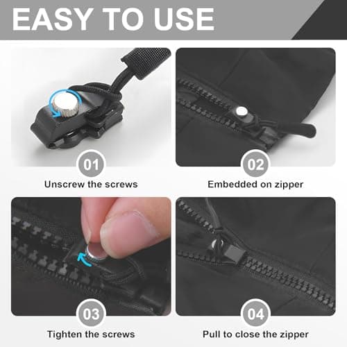 9PCS Zipper Repair Kit Zip Fixer Pull Universal Replacement Slider 3 Sizes #3#5#7#8#10 Easy Clip-On Zips Extension for Jackets Coats Luggage Backpacks Tents Jeans Tool-Free Instant Fix for Broken — view 3