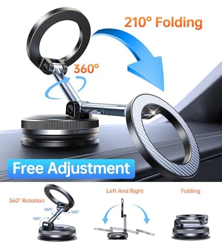 Coolpow Phone Holder for Cars,Vacuum Magnetic Car Phone Holder for Magsafe — view 5