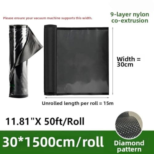 FACAIIO Black PE+PA Coextruded for Vacuum Sealer Bags Roll Textured Nylon High Strength Compression Storage Seasonal Clothes Bedding Luggage Organization — view 6
