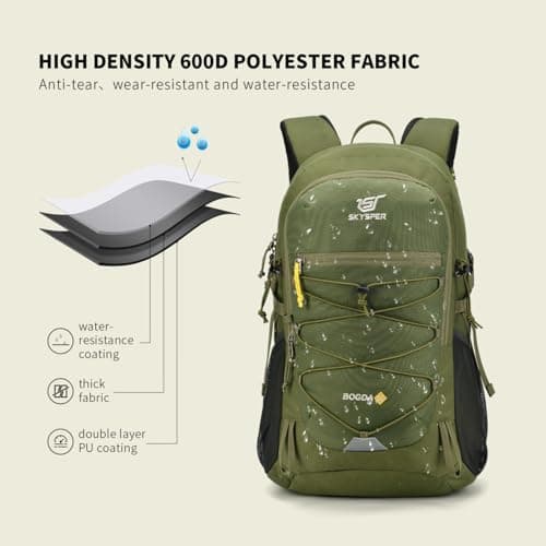 SKYSPER Rucksack 25L Hiking Backpack with Rain Cover, Lightweight Travel Backpack Camping Trekking Daypack for Men Women, Durable Small Rucksack for Outdoor Sports — view 2