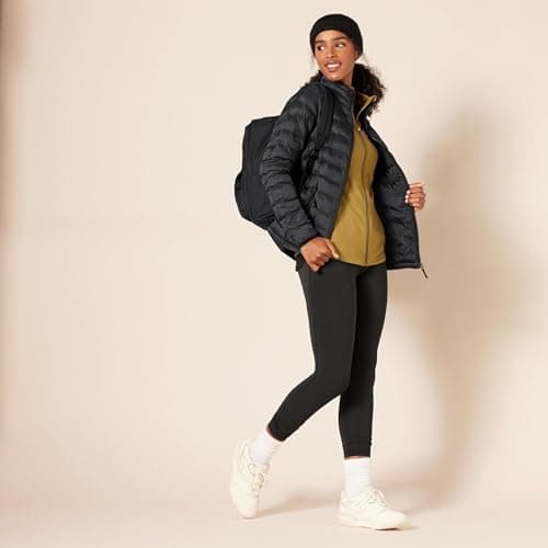 Amazon Essentials Women's Lightweight long-sleeved, water-resistant, packable puffer jacket (available in plus size), Black, L — view 5