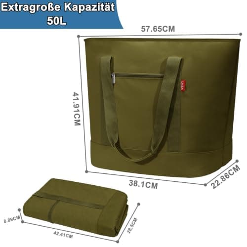 LHZK Jumbo Insulated Cooler Bag, Heavy Duty PU Insulated Grocery Bag, 50L — view 2