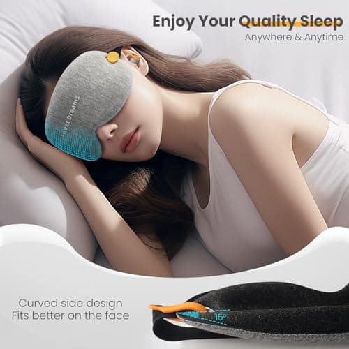 Aosun Sleep Mask, Super Soft and Comfortable 100% Blackout Eye Mask for Sleeping，Integrated Eye Mask & Earplugs for Light Blocking & Noise Reduction, Ideal for Travel — view 6