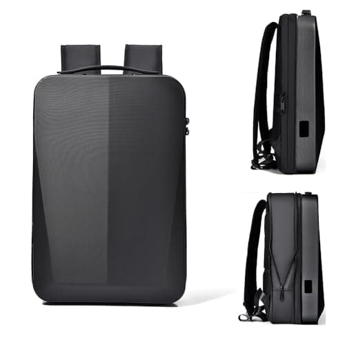 Slim Hard Shell Laptop Backpack with USB Charging Port and combination lock, Lightweight Laptop Rucksack For 15.6 inch,Waterproof Business Work backpack For Men Women Casual Travel (Black)