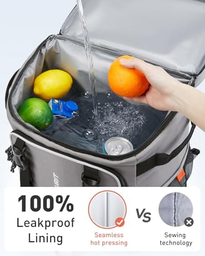 TOURIT 50-Can Rolling Cooler Backpack, Double Deck & Dual-Bar Handle Travel Soft Cooler Bag with Wheels for Women, 30L Space Beach Size 18"(15"+3")×13"×11" — view 4