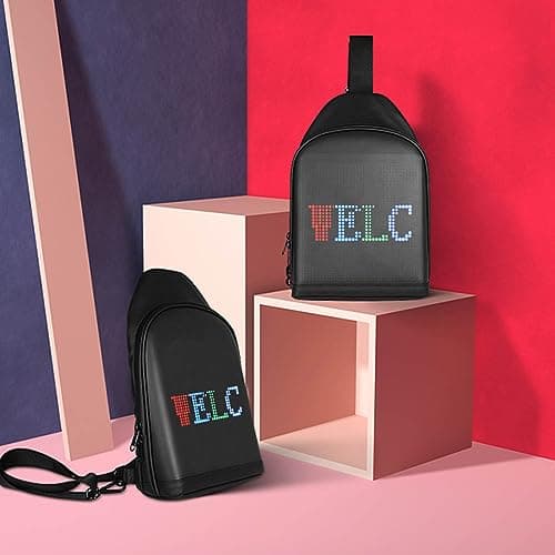 Fashion Sling Bag LED Display Fanny Pack with Programmable Screen Connection for SPOTLED App Oxford Cloth Material for Waist Packs — view 3