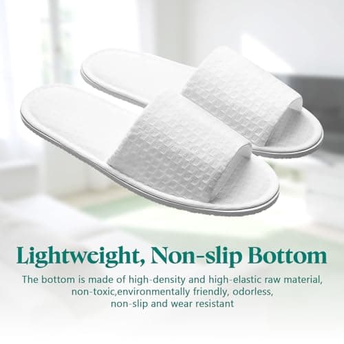 Esoes 5 Pairs of Disposable Hotel Spa Slippers for Guests Party and Travel House Slippers for Women and Men — view 5