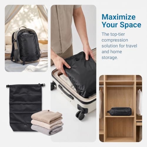 Travel Laundry Bag, Space Saving Compressible Dirty Clothes Bag — view 3