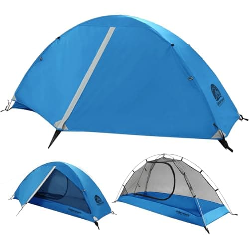 1 Man Lightweight Backpacking Tent, Waterproof Compact 3 Season Dome Tent