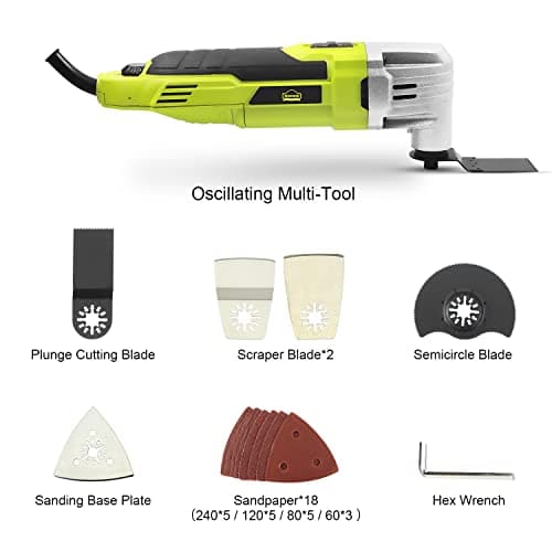 DEWINNER Oscillating Tools, 6 Variable Speeds 0-23000RPM Multi-Tool 300W, Accessories with Multi-Function Attachment Blades — view 6