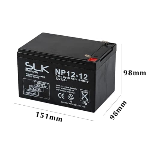 SLK Power Mobility Scooter AGM Battery Pair of 2 x 12v 12ah Reliable And long Lasting Replacement Batteries For Electric Scooters And Wheelchairs — view 6