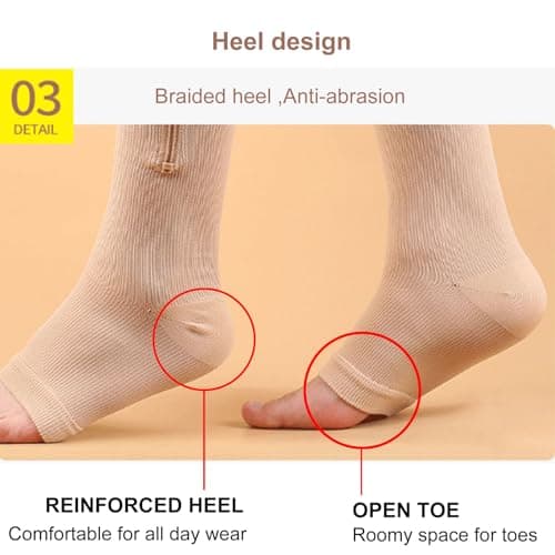 Oaygat 2 Pairs Support Stockings Calf Support Socks Graduated Flight Compression Socks for Flying Graduated Pressure Sock Compression Stockings Travel Flight Running Sock for Women Men Sport Flying — view 5