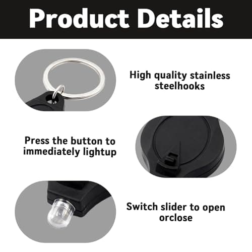 Zquqwa 6 PCS Note Checker UV Light, Money Watermark Checker Torch Mini LED Keychain Flashlight, Purplelight Pocket Size UV Detector for Paper Notes, Counterfeit Detection, Keyring Flashlights Black — view 3