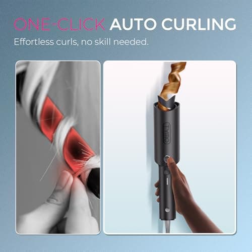 TYMO Hair Curler Automatic Rotating - CURLPRO, Curling Wand, Gray 1.25 inch — view 2