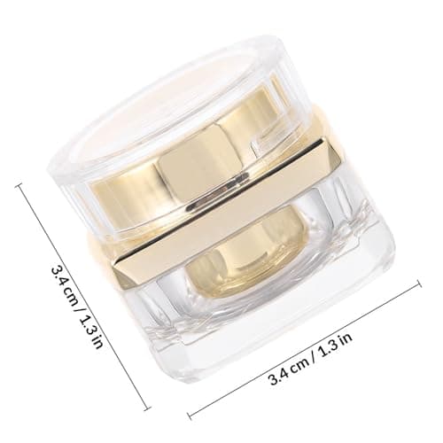 jojofuny G Acrylic Portable Travel Cream Bottle with Golden Flat Lid, Reusable and Stackable Small Storage Container for Moisturisers and Lotions, Sampling Bottle for Cosmetics — view 2