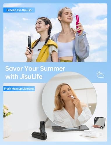 JISULIFE 3 IN 1 Portable Fan with Power Bank & Flashlight Featured — view 6