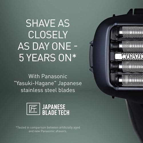 Panasonic Series 800 ES-LV97 5-Blade Wet and Dry Electric Shaver for Men, Rechargeable, Responsive Beard Sensor, Multi-Flex 16D Head, Auto Cleaning, Charging Stand, Gift for Men (2 pin UK Plug) — view 2