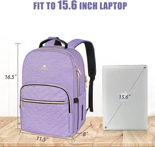 MATEIN 15.6 Inch Purple Backpack Womens, Fashion School Bags for Girls — view 5