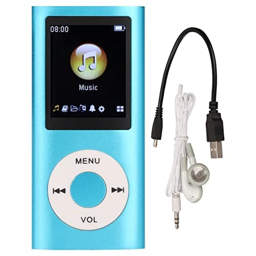 Yinhing 128 Gb MP3 Music Player budget-friendly Portable MP3 Player with Built in Battery Slim .8 LCD Screen Supports TF Card Lightweight Design Multi Color Options for Students and Audiophiles (Blue)