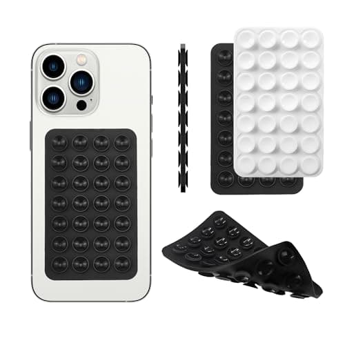 DreamsLink.LC Silicone Double-Sided Suction Phone Mount - White+Black