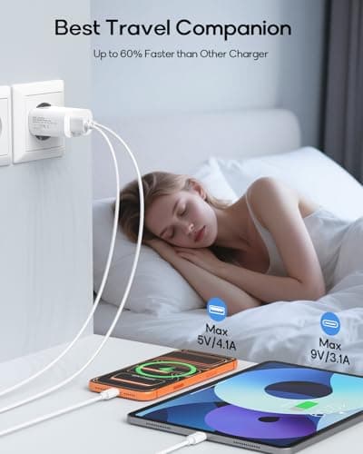 2 Pcak UK to European Plug Adapter, Fast Charging EU Europe Travel Adapter with 2 USB C and 1 USB A, European to UK Plug Adaptor for France Spain Portugal Germany Iceland Greece Denmark Turkey, etc — view 3