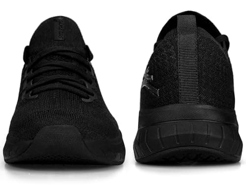 Puweco Womens Trainers Running Shoes Walking Sneaker All Black — view 6