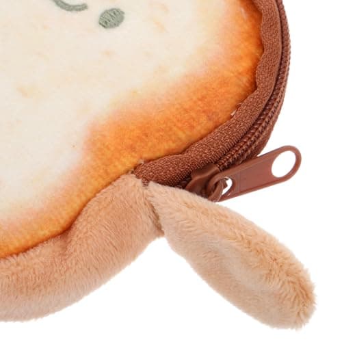 NUOBESTY Fabric Toast Coin Purse with Multifunctional Storage for Coins and Earphones, for Sports and Travel Use — view 3