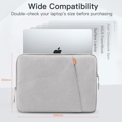 JETech Laptop Sleeve for 13-14 Inch Devices, Light Grey — view 2