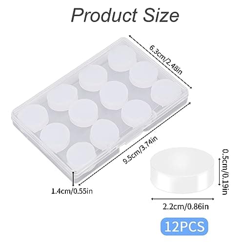 Silicone Earplugs, 6 Pairs Reusable Plastic Noise Canceling Earplugs, Waterproof for Sleeping, Swimming, Airplane, Traveling, Working, Studying, Shooting, Mowing (Transparent, 12 Pieces) — view 2