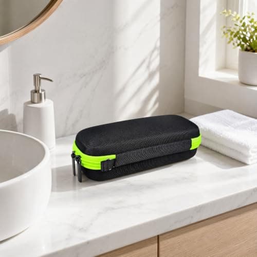 Merzio Compatible with Philips One Blade Case, Hard Travel Case for Mens Electric Shaver, Waterproof Storage Case for OneBlade Pro 360 & Braun Series 9, Black — view 2