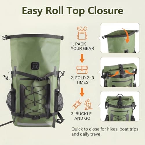 XREE 40L Dry Bag, Roll-Top Waterproof Bag Heavy Duty Waterproof Backpack — view 5