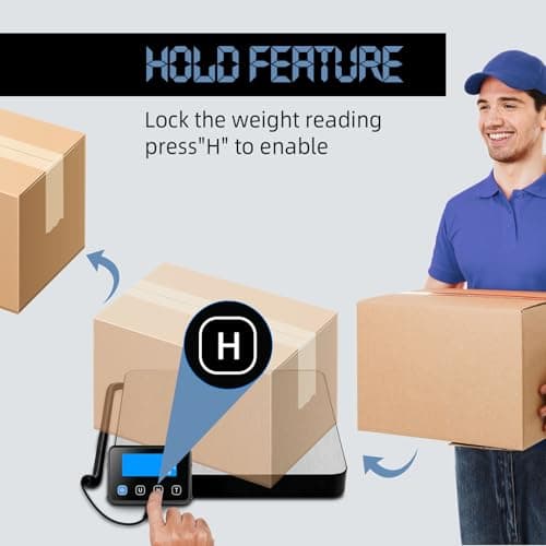 Drcowu Digital Postal Scales 200kg, Parcel Scale with Hold & Tare Function — view 3