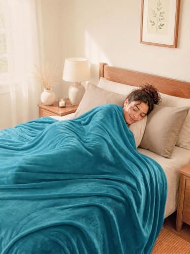 Utopia Bedding Ultra Soft Fleece Throw Blanket (127x152cm- Turquoise) — view 6