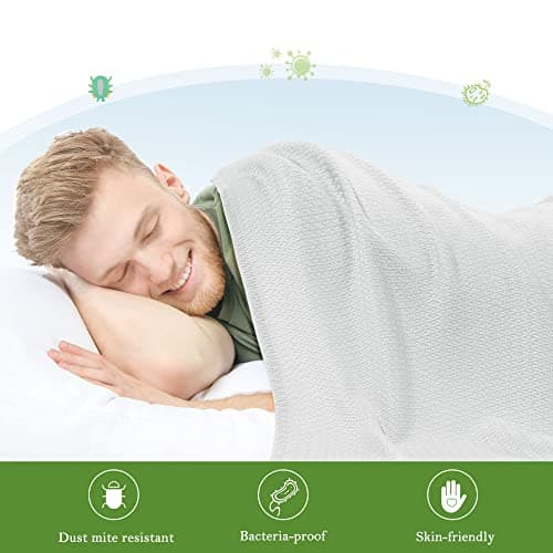 PiccoCasa Cooling Blanket Summer, Light Grey 150cm x 200cm — view 3