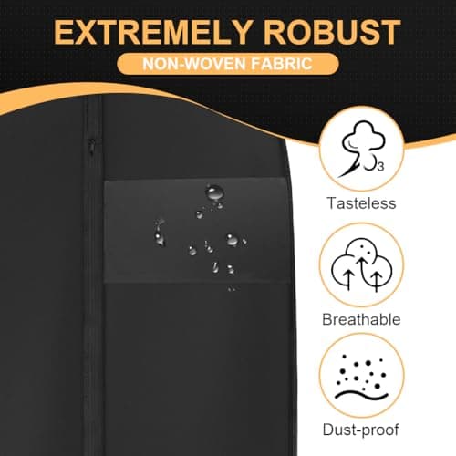 Vicloon Garment Bags, 2PCS Clothes Cover Bags Set Waterproof Dustproof With Zipper Handles, Long Garment Bag Dress Covers Breathable Suit Protector for Clothes/Shirts/Gowns/Dresses 60 * 180cm — view 4