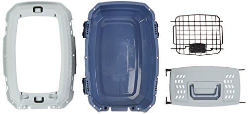 Amazon Basics Hard-Sided Cat Carrier, Two-Door Top-Load Pet Dog/Cat Travel Box Carrier, Blue, 48.3 L x 32 B x 25.4 H cm — view 6