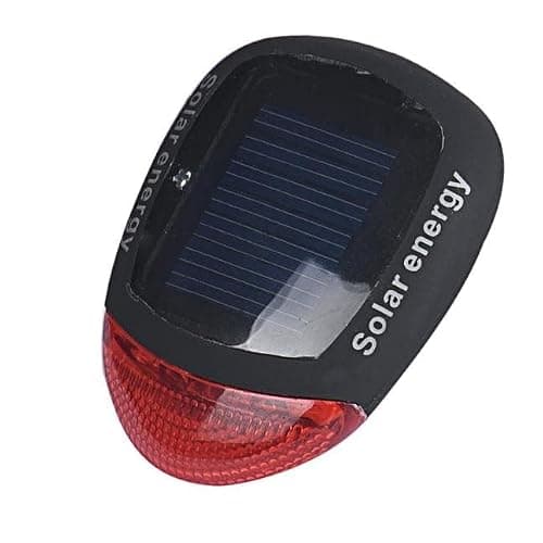 Solar Powered Headlight Rechargeable LED Bike Light Cycling Lamp for Night Riding (Red, One Size)