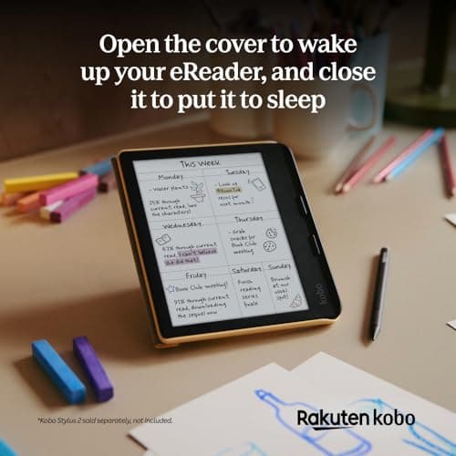 Kobo Libra Colour SleepCover Case, Butter Yellow, Vegan Leather — view 6
