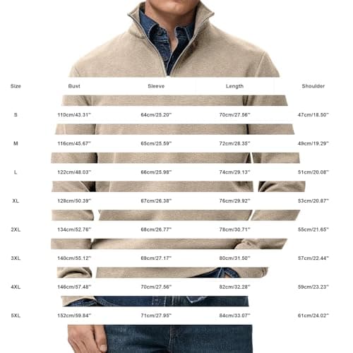 Men's Jumpers Quarter Zip Pullover Men Casual Fleece Mock Neck Sweatshirt — view 3