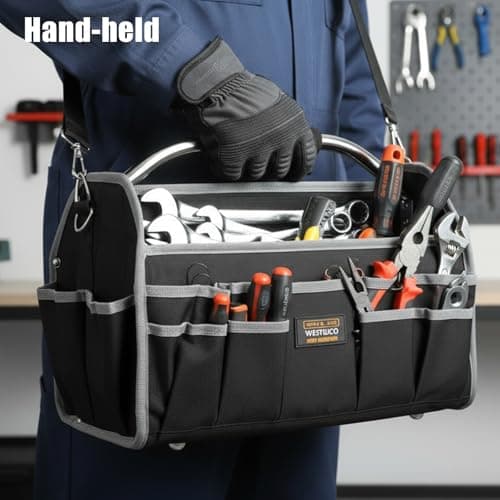 TMZDCJK Electrician Tool Bag Open Toolkit, Multi Pocket Organizer — view 6