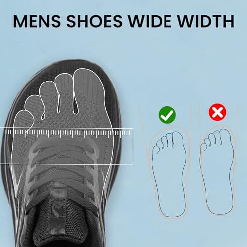 HOIYHEK Wide Fit Trainers for Women Lightweight Breathable Mesh Footwear Wide Toe Box Shoes Womens Non-Slip Comfort Walking Running Shoes for Gym Walking Black Size 6.5 — view 5