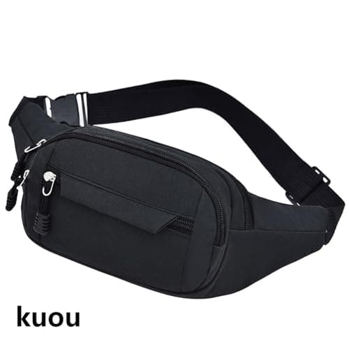 Bumbag Waist Bag, Waterproof 4 Zip Pockets Fanny Pack Waistpacks, Black — view 2
