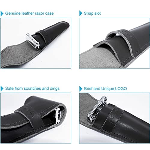 Genuine Leather Safety Razor Leather Protective/Travel Case For Any Safety Razors - Razor Case Keeps Your Double Edge Razor Blade Safe. — view 6