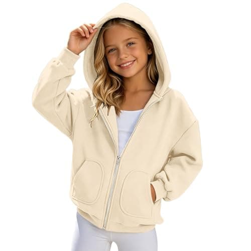 Girls Boys Zip Up Hoodie Kids Plain Sweatshirt With Hood 2026 Unisex Child