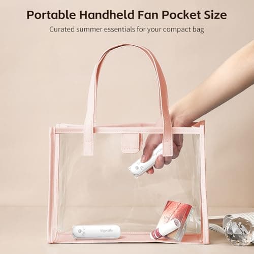 Morelax Portable Fan, Mini Handheld Fan with Power Bank, Cute USB Rechargeable Pocket Fan, Foldable Small Cooling Fan with LED Light, Personal Travel Fan,Summer,Beach Essentials,Summer Gift for Women — view 2