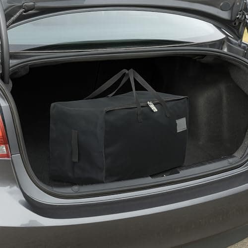 Spares2go Large Zipped Duffel Bag 600D Oxford Canvas Water-Repellent Travel Gym Camping Car Boot Storage Duffle Holdall (Black, 100L) — view 3