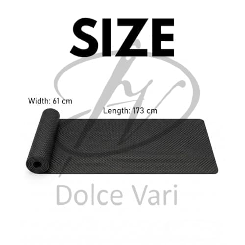 Yoga Mat – Multi-Purpose Extra Thick Foam Exercise Mats Workout & Therapy – Home & Gym Equipment Accessory (Black) — view 6