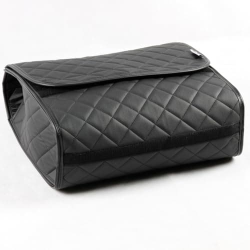 COMPATIBLE WITH AUDI TT ROADSTER (2006-2014) - Boot Tidy Organiser Compact Storage Car Trunk Anti Slip Bag Leather Square Quilted Black - Gift Idea — view 6