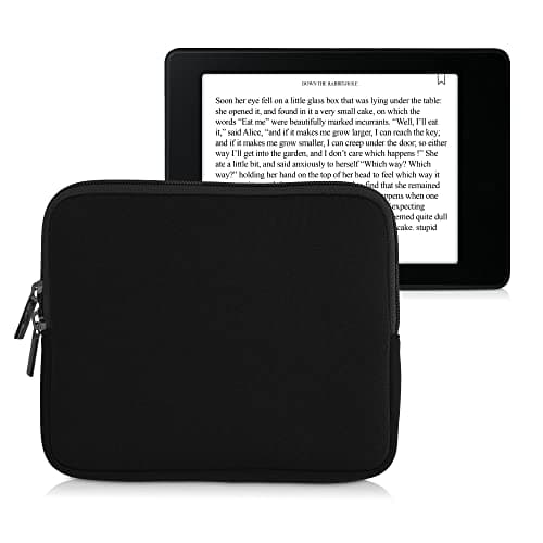 kwmobile Neoprene e-Reader Pouch Size 6,8-7" eReader - Universal eBook Sleeve Case with Zipper - Black